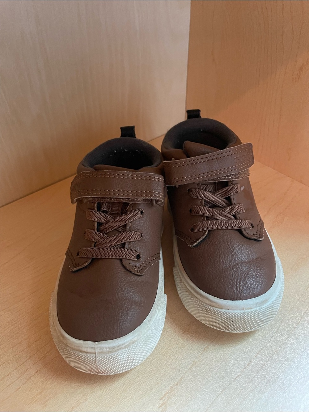 Carter's Brown Kids Hook-and-Loop Dress Sneakers